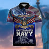 BlueJose Premium U.S Multiple Service Veteran Polo Shirt