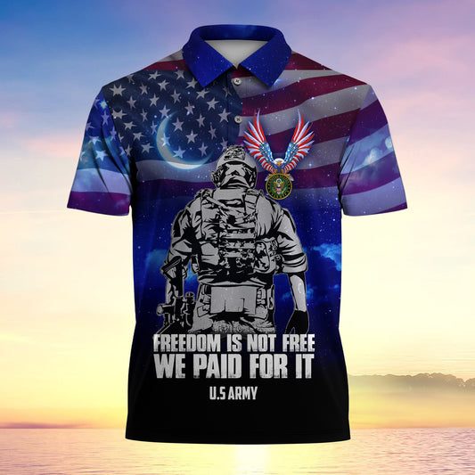 BlueJose Freedom Is Not Free We Paid For It Premium Polo Shirt