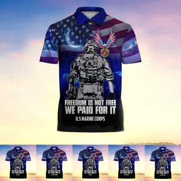 BlueJose Freedom Is Not Free We Paid For It Premium Polo Shirt