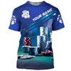 BlueJose Personalized 3D Blue Poker Shirt