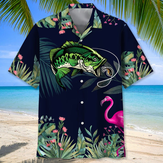 BlueJose Fishing Tropical Leaf Hawaiian Shirt