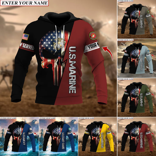 BlueJose Personalised Premium The Punisher Veteran Hoodie
