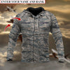 BlueJose Premium Multiple US Military Services Veteran Personalize Hoodie