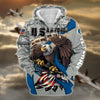 BlueJose Premium U.S Multiple Service Veteran Zip Hoodie