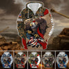 BlueJose Premium U.S Multiple Service Veteran Zip Hoodie