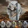 BlueJose Premium U.S Multiple Service Veteran Zip Hoodie