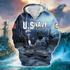 BlueJose Premium U.S. Navy Veteran Zip Hoodie