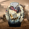 BlueJose Premium God Bless US Veteran Zip Hoodie