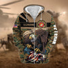 BlueJose Premium Camo Soldiers Multiservice US Veteran Zip Hoodie