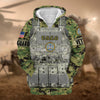BlueJose Unique Camo Soldiers Multiservice US Veteran Zip Hoodie