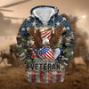 BlueJose Premium Eagle US Veteran Zip Hoodie
