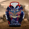 BlueJose Premium Land Of The Free US Veteran Zip Hoodie