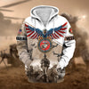BlueJose Premium Multiple Services US Veteran Zip Hoodie