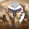 BlueJose Premium Multiple Services US Veteran Zip Hoodie