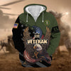 BlueJose Premium God Bless US Veteran Zip Hoodie
