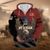 BlueJose Premium God Bless US Veteran Zip Hoodie