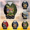 BlueJose Premium Proudly Served Multiservice US Veteran Zip Hoodie