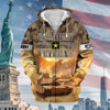 BlueJose Premium Proudly Served Multiservice US Veteran Zip Hoodie