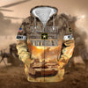 BlueJose Premium Proudly Served Multiservice US Veteran Zip Hoodie