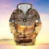 BlueJose Premium Proudly Served Multiservice US Veteran Zip Hoodie