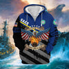 BlueJose Premium Eagle US Veteran Zip Hoodie