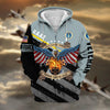 BlueJose Premium Eagle US Veteran Zip Hoodie