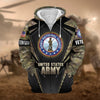 BlueJose Unique Camo Soldiers US Veteran Zip Hoodie