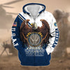 BlueJose Premium Eagle US Veteran Zip Hoodie