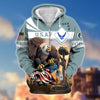 BlueJose Premium Proudly Served US Veteran Zip Hoodie
