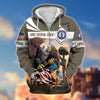 BlueJose Premium Proudly Served US Veteran Zip Hoodie
