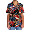 Bluejose Car Racing American Flag Hawaiian Shirt