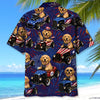 Bluejose 4th Of July Funny Golden Retriever Hot Rod Hawaiian Shirt