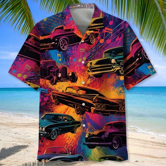 Bluejose Colorful Classic Car Vintage Art Hawaiian Shirt