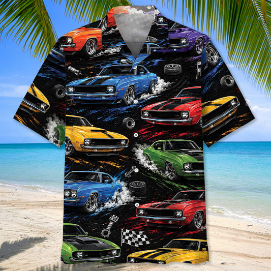 Bluejose Vintage Muscle Color Hawaiian Shirt