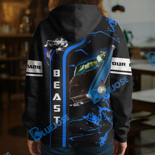 Bluejose Personalized Muscle Car Hoodie – Custom 1970 Plymouth 'Cuda AAR Apparel