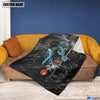 BlueJose Custom Name Billiards Skull Blanket
