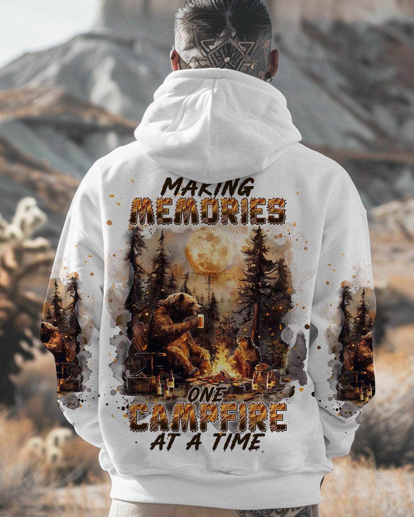 MAKING MEMORIES ONE CAMPFIRE AT A TIME BEAR ALL OVER PRINT - TLNT0609241