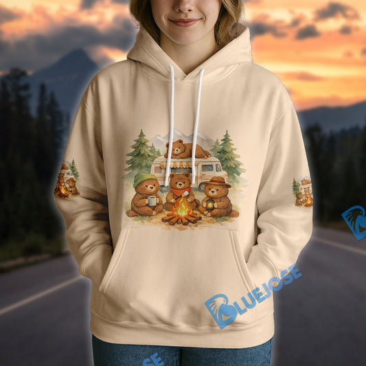 BlueJose Bear Camping We Will Get There When We Get There Personalized Name Shirts
