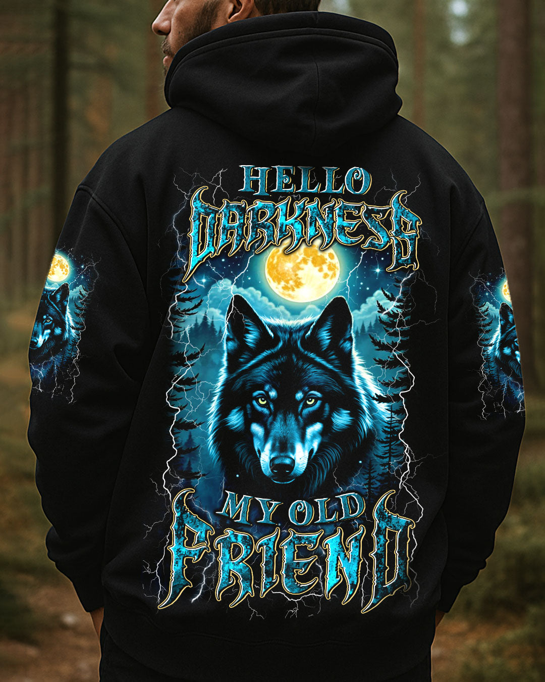 HELLO DARKNESS MY OLD FRIEND WOLF ALL OVER PRINT - YHLN2409254