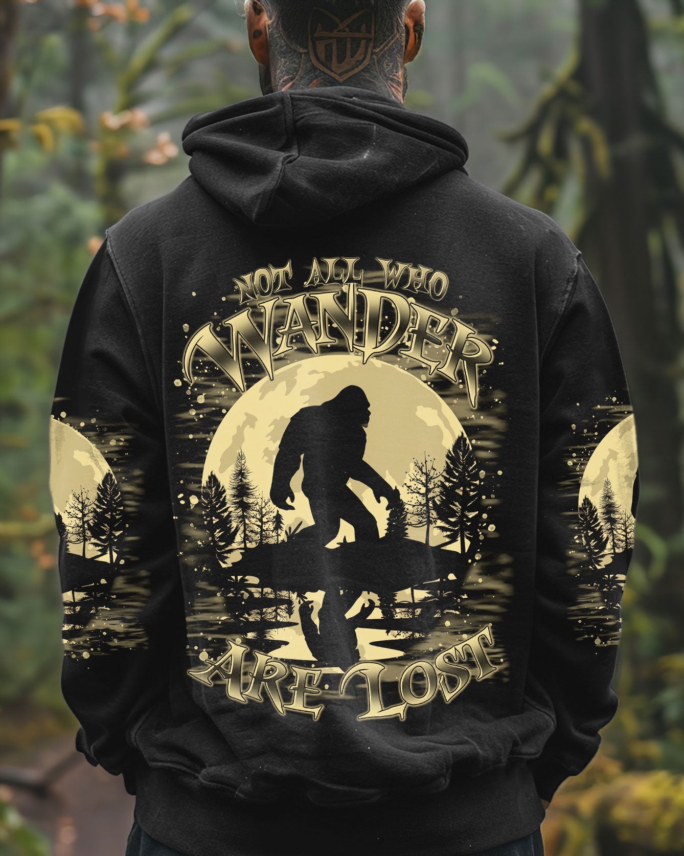 NOT ALL WHO WANDER ARE LOST BIGFOOT MOON ALL OVER PRINT - TLTR2611243
