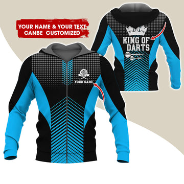 BlueJose King Of Darts Personalized Name, Team Name Hoodie