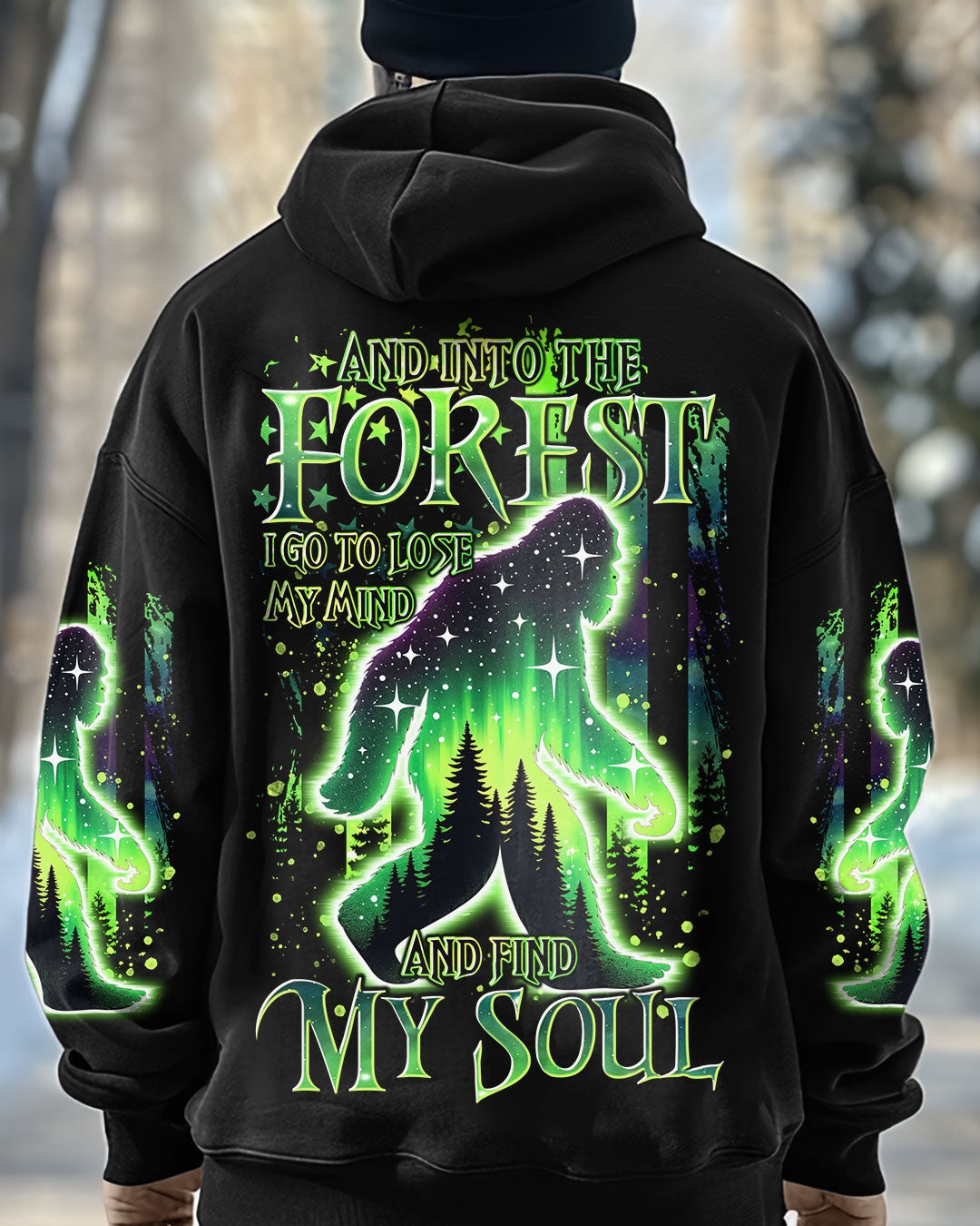AND INTO THE FOREST I GO BIGFOOT ALL OVER PRINT - TLTR2211242