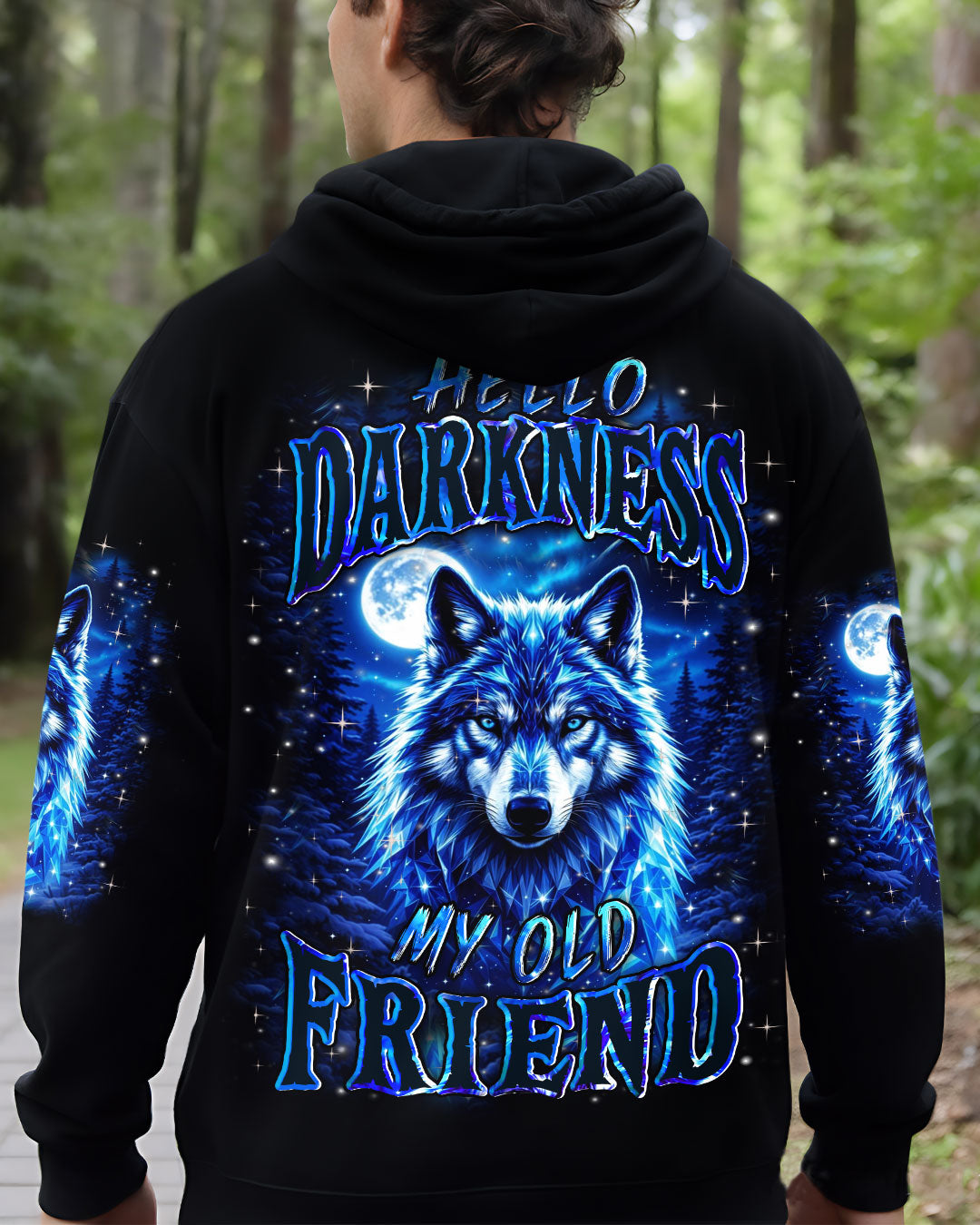 HELLO DARKNESS MY OLD FRIEND WOLF ALL OVER PRINT - YHHN0311251