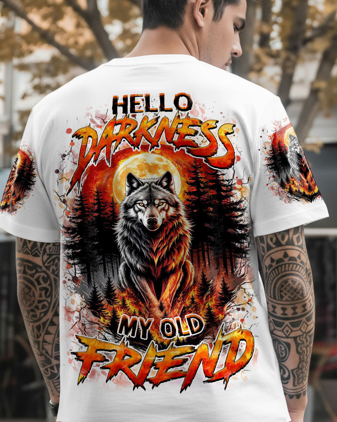 HELLO DARKNESS MY OLD FRIEND WOLF ALL OVER PRINT - YHHN3010252
