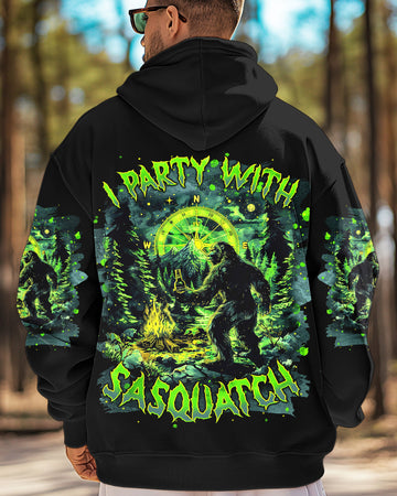 I PARTY WITH SASQUATCH BIGFOOT ALL OVER PRINT - TLNT0303251