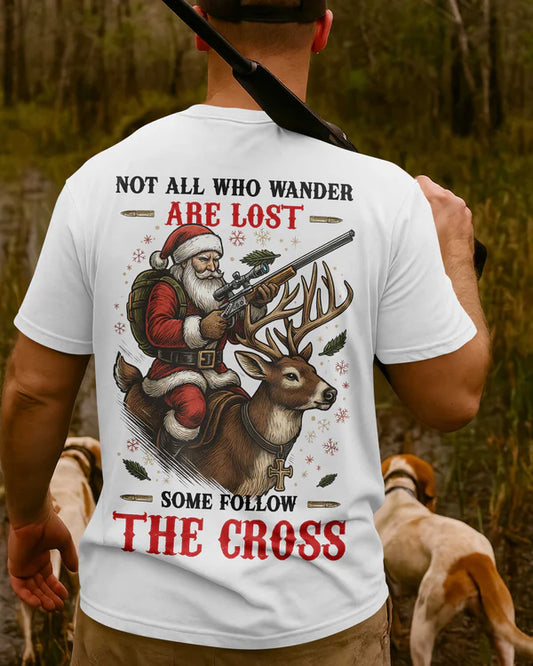 BlueJose Not All Who Wander Are Lost Some Follow The Cross Shirt, Personalized Hunting 3D Shirt