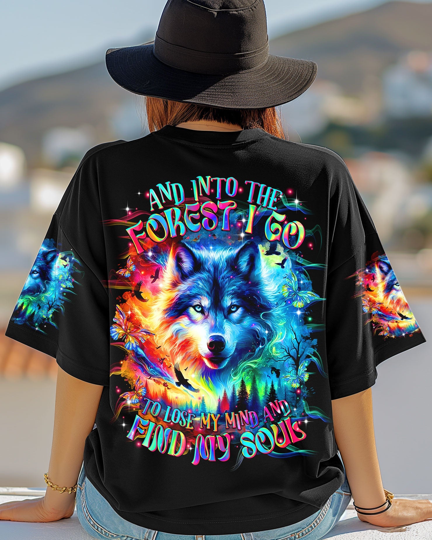 AND INTO THE FOREST I GO WOLF ALL OVER PRINT  - TLTR2703252
