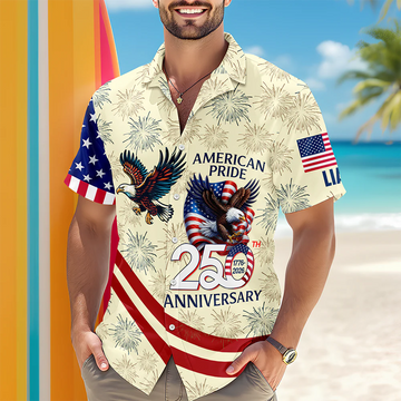 BlueJose Personalized American Pride Patriotic 250th Anniversary Eagle Hawaiian Shirt