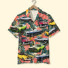 Bluejose Custom Classic Car Photo Hawaiian Shirt, Tropical Flower Pattern