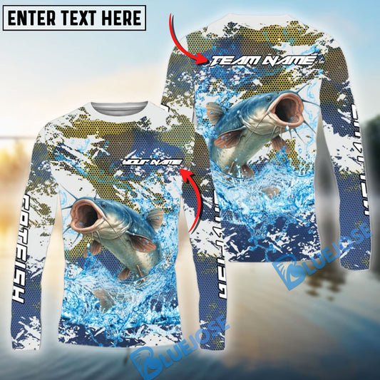 Bluejose Catfish Fishing Hooked On Victory Custom Name & Team Name 3D Shirts